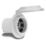 16A 220V Easy Lock Watertight Glass-Filled Polyester Contour Inlet with Stainless Steel Trim Part # 304EL-BX