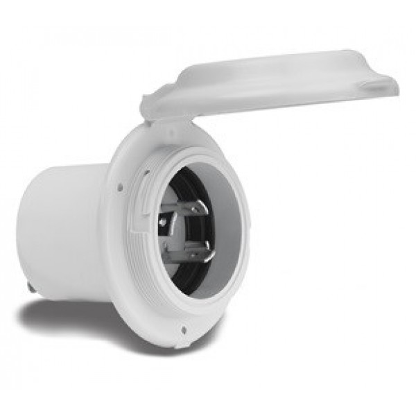 16A 220V Easy Lock Watertight Glass-Filled Polyester Contour Inlet with Stainless Steel Trim Part # 304EL-BX