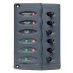 Contour Switch Panel, Waterproof 6 Way with Fuse Holder Part # CSP6-F